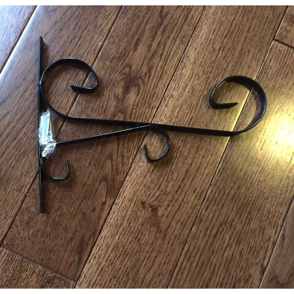 4 Flower‎ Basket Hanger Hooks Black Steel For Hanging Plants and Outdoor Decor